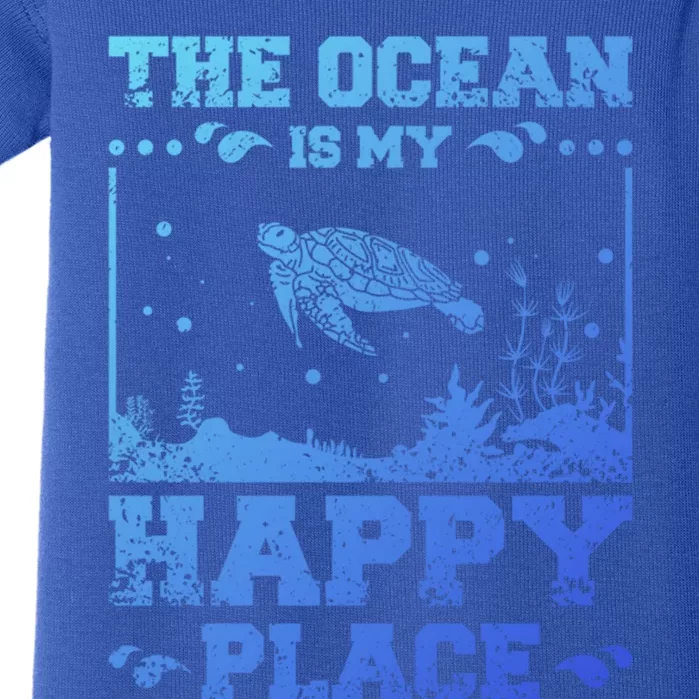 The Ocean Is My Happy Place Gift Baby Bodysuit