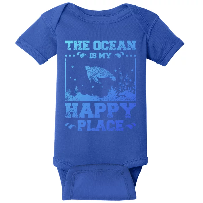 The Ocean Is My Happy Place Gift Baby Bodysuit