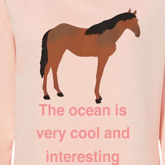 The Ocean Is Very Cool And Interesting Horse Womens California Wash Sweatshirt