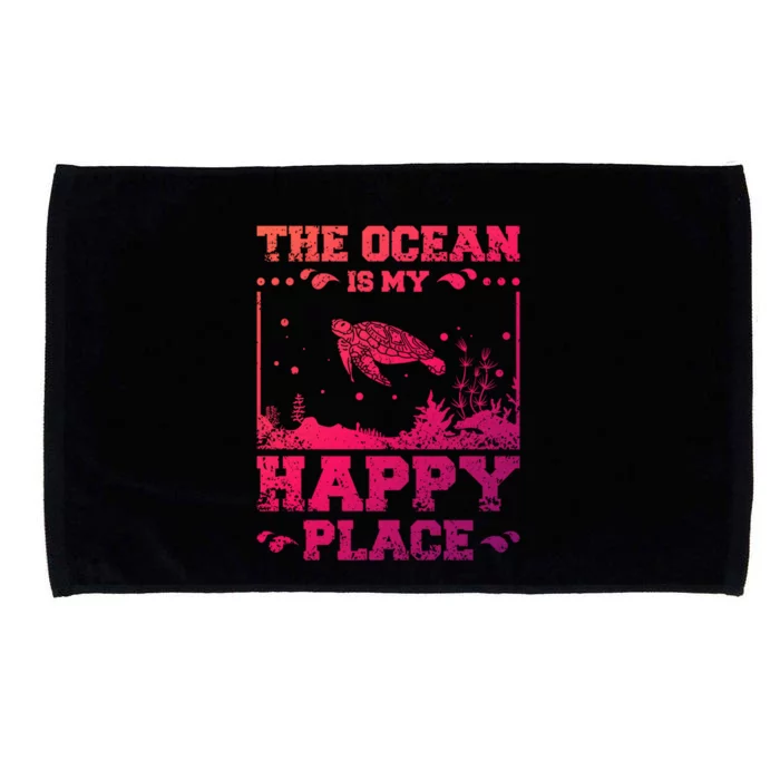 The Ocean Is My Happy Place Gift Microfiber Hand Towel