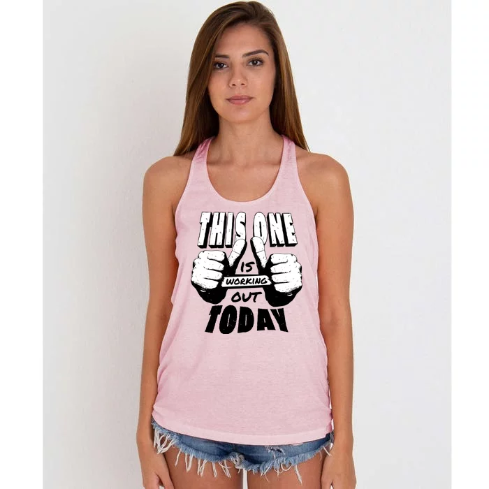 This One Is Working Out Today Women's Knotted Racerback Tank