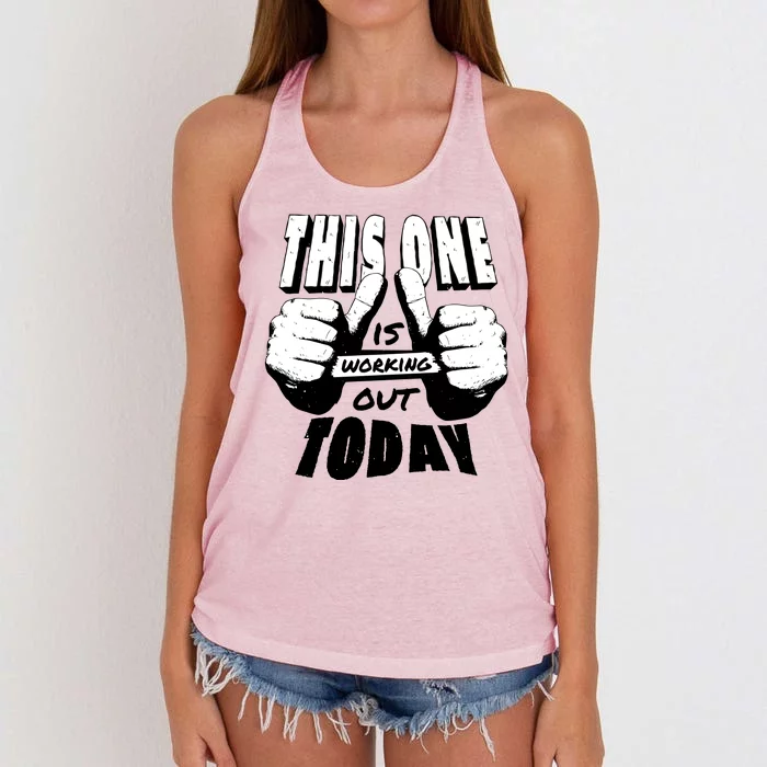 This One Is Working Out Today Women's Knotted Racerback Tank