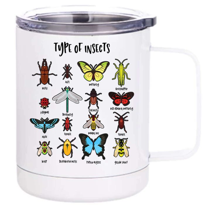 Types Of Insect Collector Bugs Entomology Bugs Beetle Biology Bug Front & Back 12oz Stainless Steel Tumbler Cup