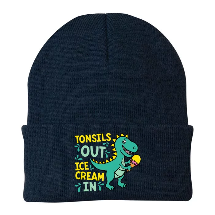 Tonsils Out Ice Cream In Dino Tonsillectomy Tonsil Removal Knit Cap Winter Beanie