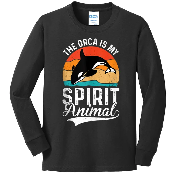 The Orca Is My Spirit Animal Funny Orca Kids Long Sleeve Shirt