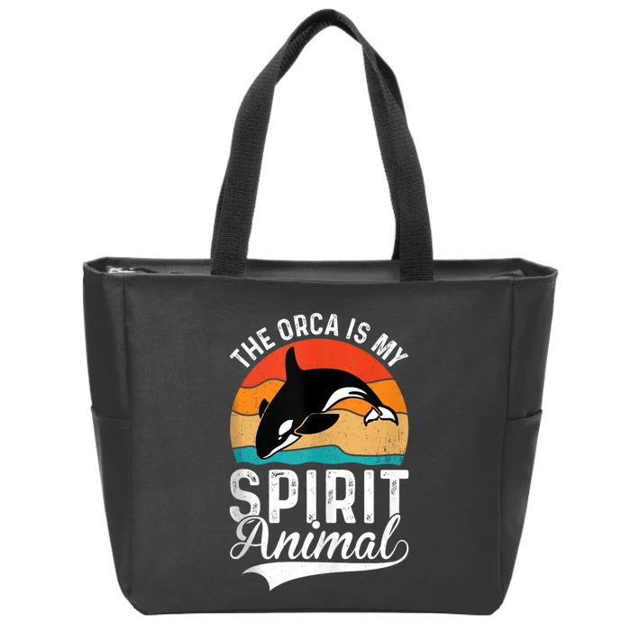 The Orca Is My Spirit Animal Funny Orca Zip Tote Bag