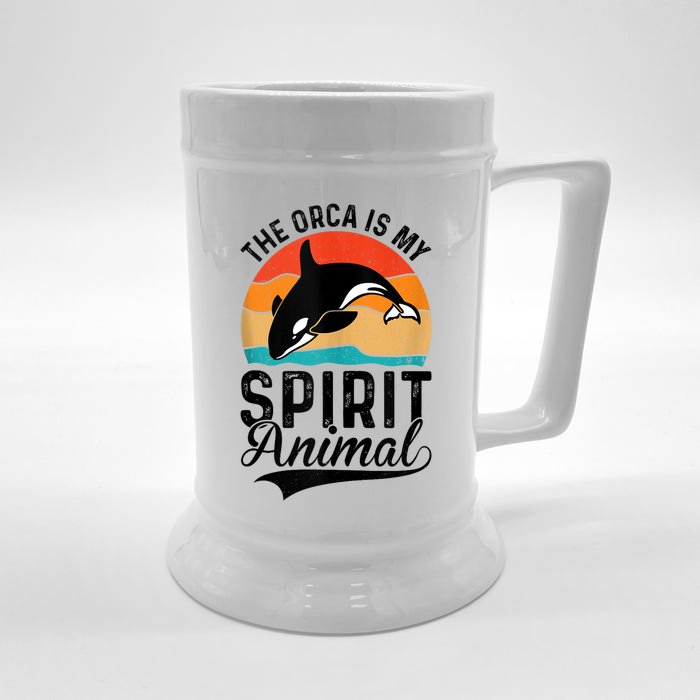 The Orca Is My Spirit Animal Funny Orca Front & Back Beer Stein