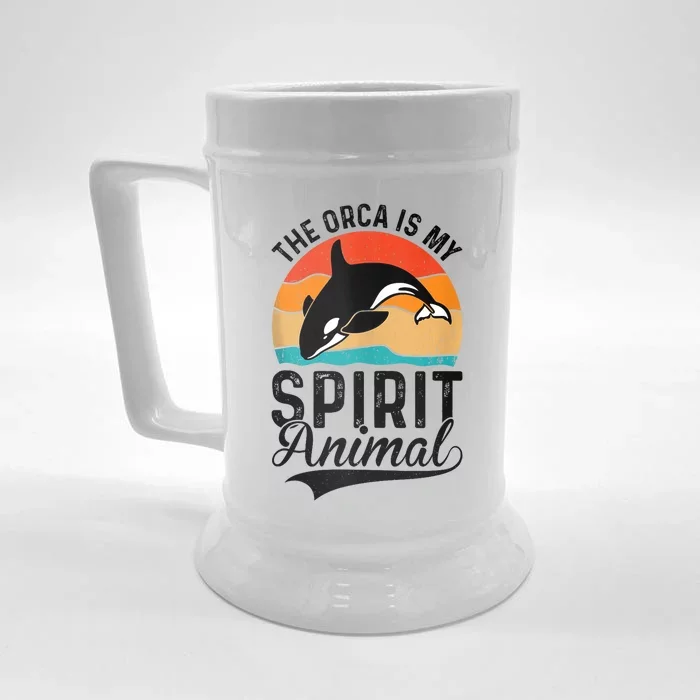 The Orca Is My Spirit Animal Funny Orca Front & Back Beer Stein