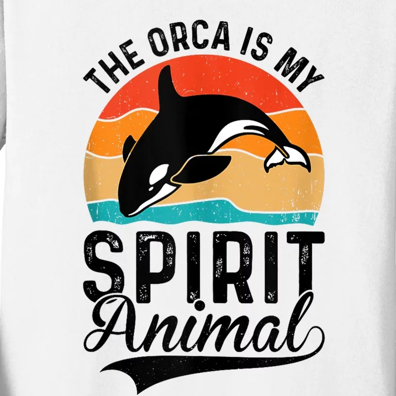 The Orca Is My Spirit Animal Funny Orca Kids Long Sleeve Shirt