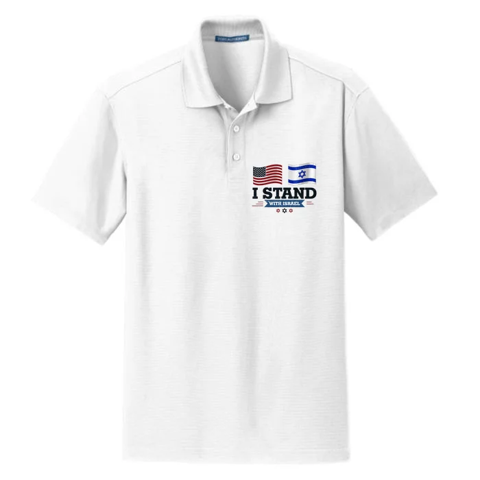 The Original I Stand With Israel Israel Usa Dry Zone Grid Performance Polo