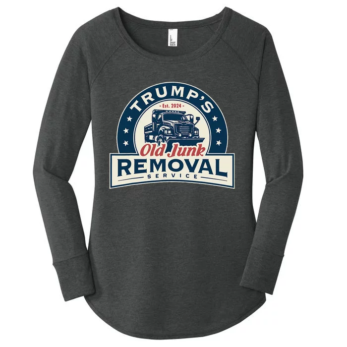 TrumpS Old Junk Removal Service Est 2024 Anti Biden Women's Perfect Tri Tunic Long Sleeve Shirt