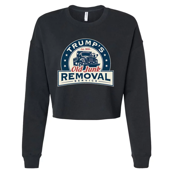 TrumpS Old Junk Removal Service Est 2024 Anti Biden Cropped Pullover Crew