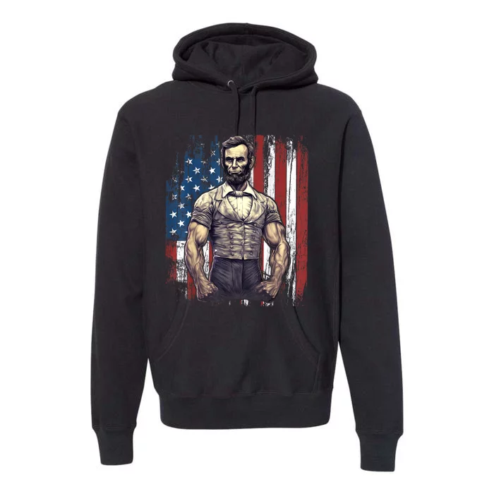 Th Of July Patriotic Funny Abraham Lincoln Graphic July 4th Premium Hoodie