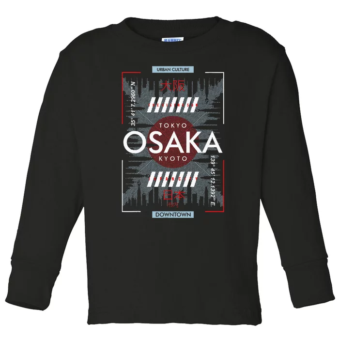 Tokyo Osaka Kyoto Toddler Long Sleeve Shirt