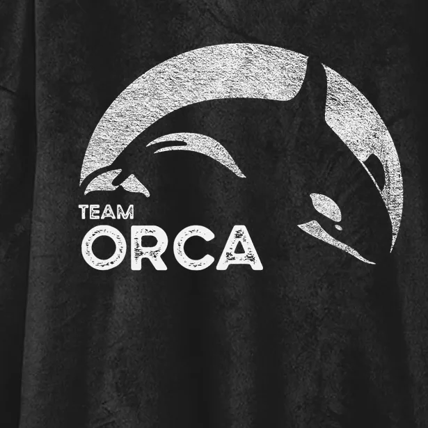 Team Orca Killer Whale Distressed Design Hooded Wearable Blanket