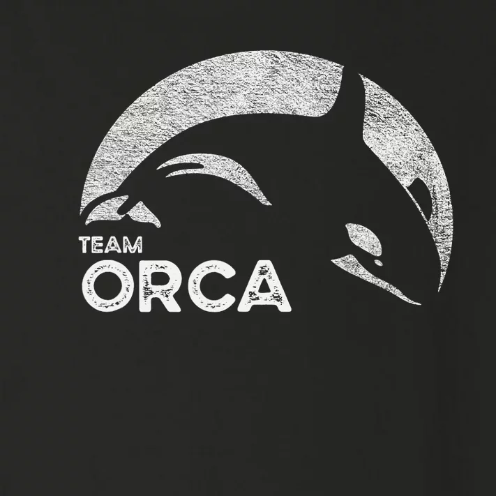 Team Orca Killer Whale Distressed Design Toddler Long Sleeve Shirt