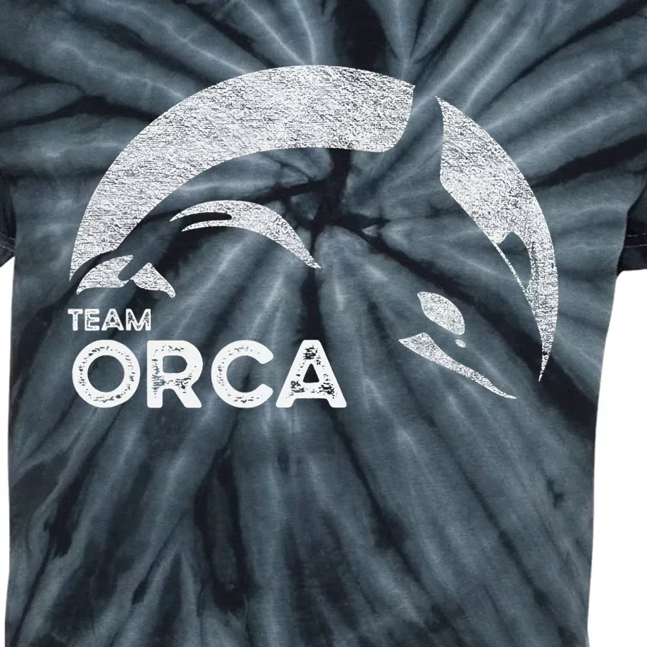 Team Orca Killer Whale Distressed Design Kids Tie-Dye T-Shirt