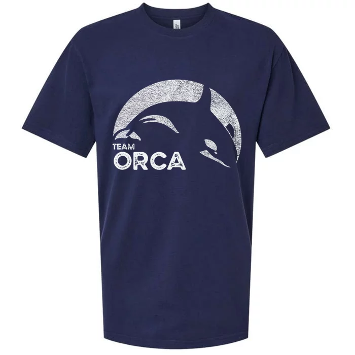 Team Orca Killer Whale Distressed Design Sueded Cloud Jersey T-Shirt