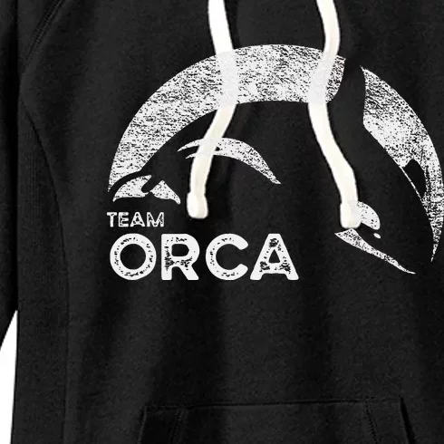 Team Orca Killer Whale Distressed Design Women's Fleece Hoodie