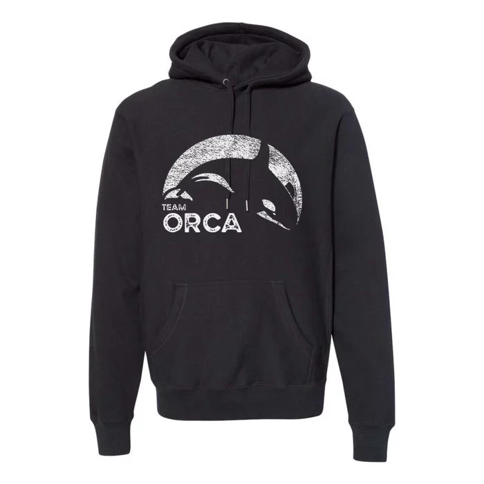 Team Orca Killer Whale Distressed Design Premium Hoodie