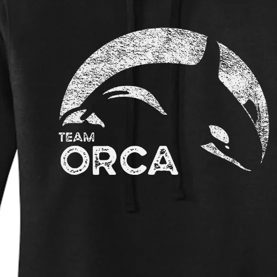 Team Orca Killer Whale Distressed Design Women's Pullover Hoodie