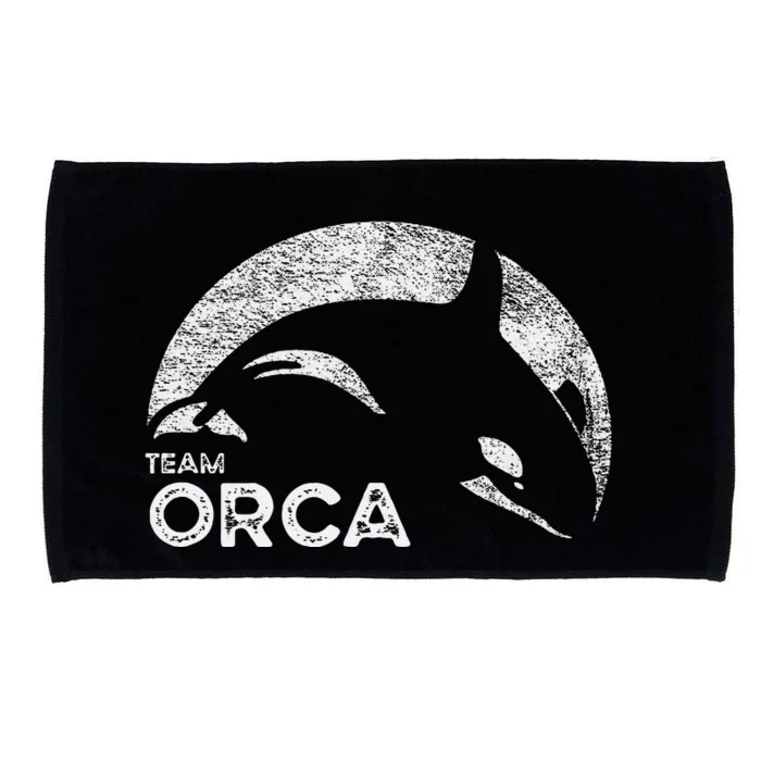 Team Orca Killer Whale Distressed Design Microfiber Hand Towel