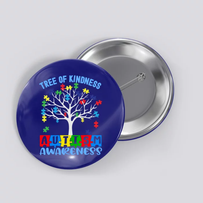 Tree Of Kindness Rainbow Puzzles Cute Autism Awareness Gift Button