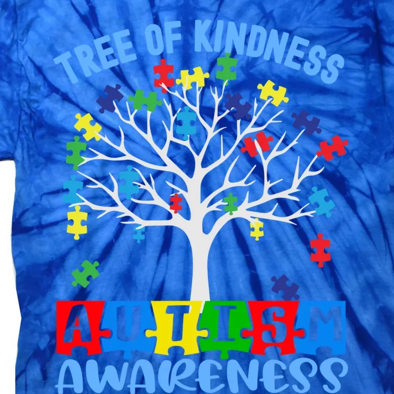 Tree Of Kindness Rainbow Puzzles Cute Autism Awareness Gift Tie-Dye T-Shirt