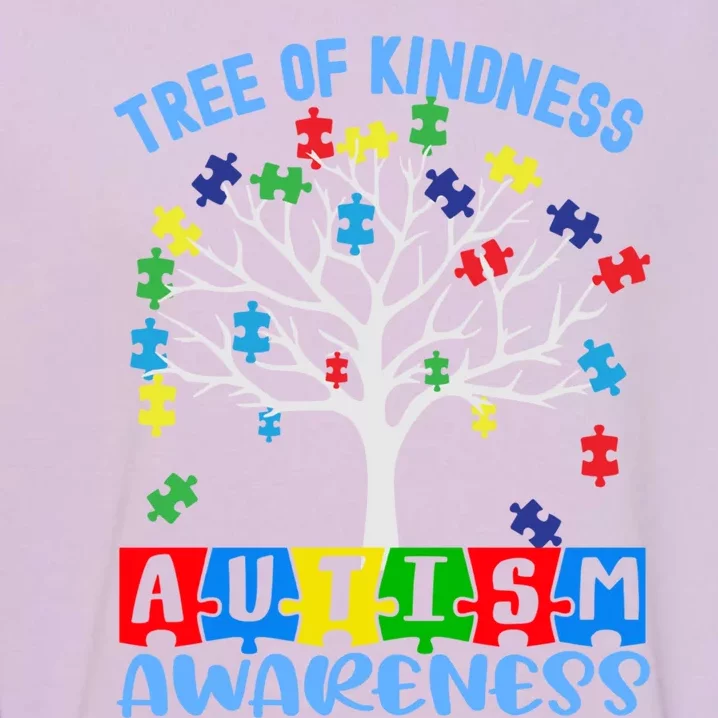 Tree Of Kindness Rainbow Puzzles Cute Autism Awareness Gift Garment-Dyed Sweatshirt