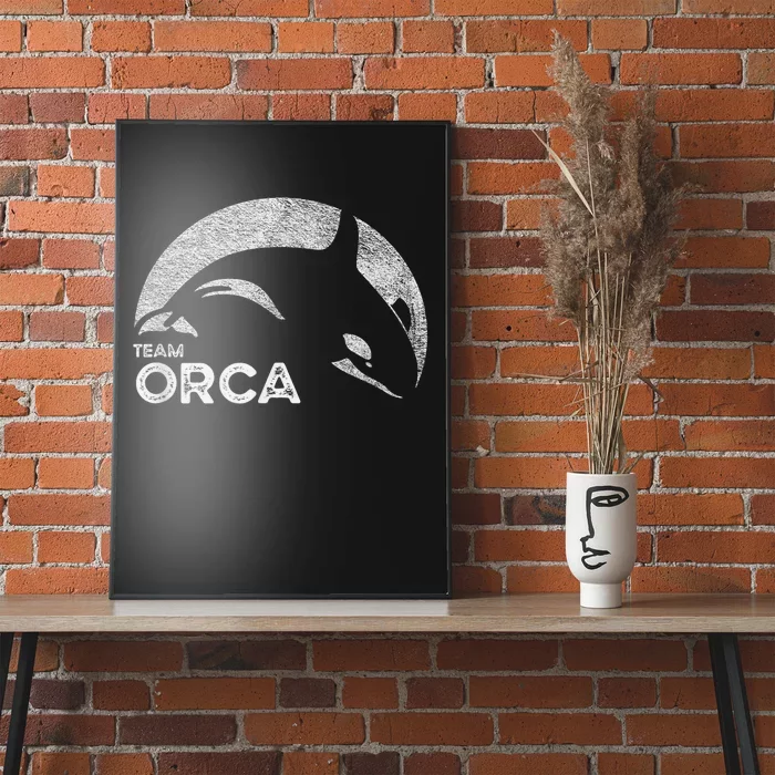 Team Orca Killer Whale Distressed Design Poster