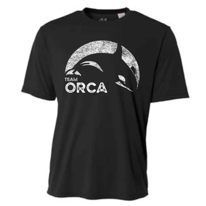 Team Orca Killer Whale Distressed Design Cooling Performance Crew T-Shirt