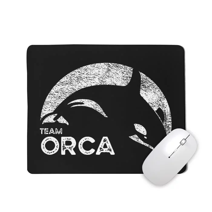 Team Orca Killer Whale Distressed Design Mousepad