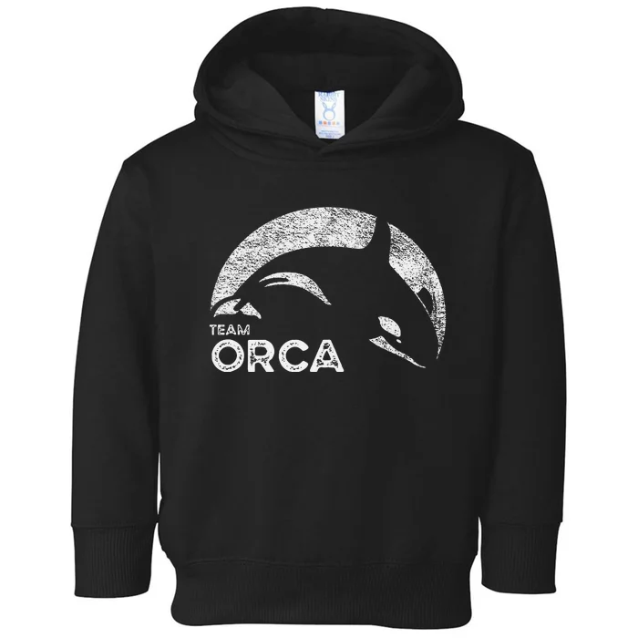 Team Orca Killer Whale Distressed Design Toddler Hoodie