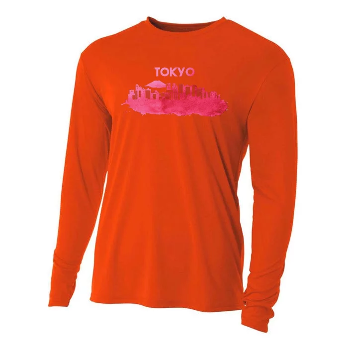 Tokyo City Skyline Cooling Performance Long Sleeve Crew