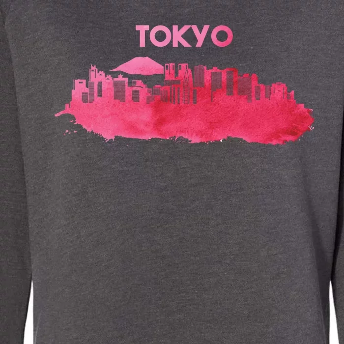 Tokyo City Skyline Womens California Wash Sweatshirt