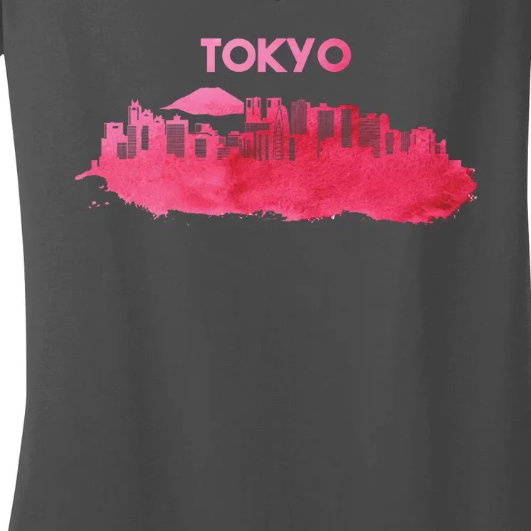 Tokyo City Skyline Women's V-Neck T-Shirt