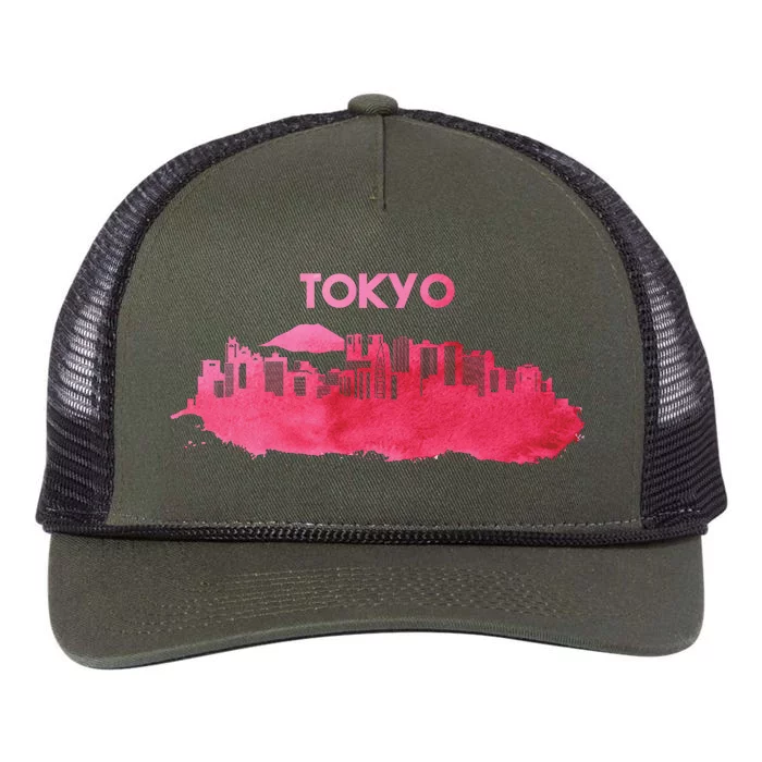 Tokyo City Skyline Retro Rope Trucker Hat Cap