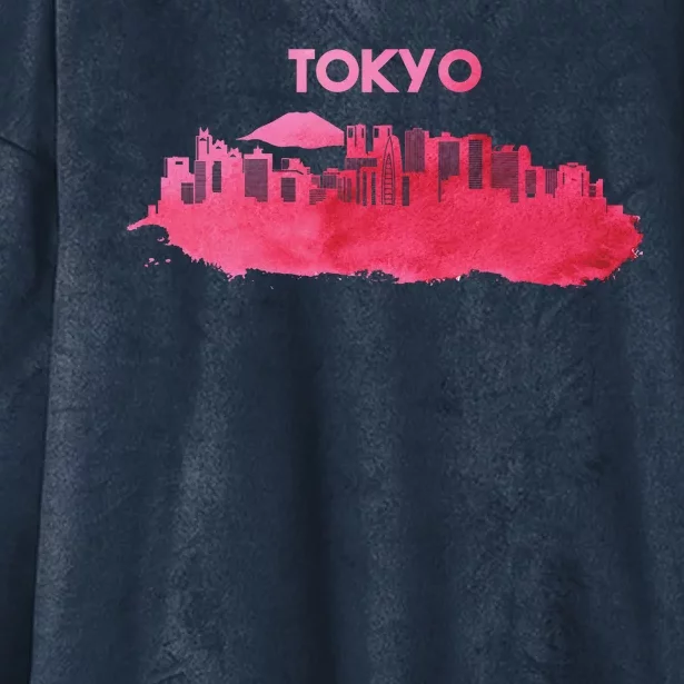 Tokyo City Skyline Hooded Wearable Blanket