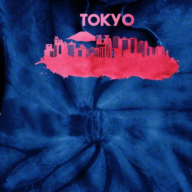 Tokyo City Skyline Tie Dye Hoodie