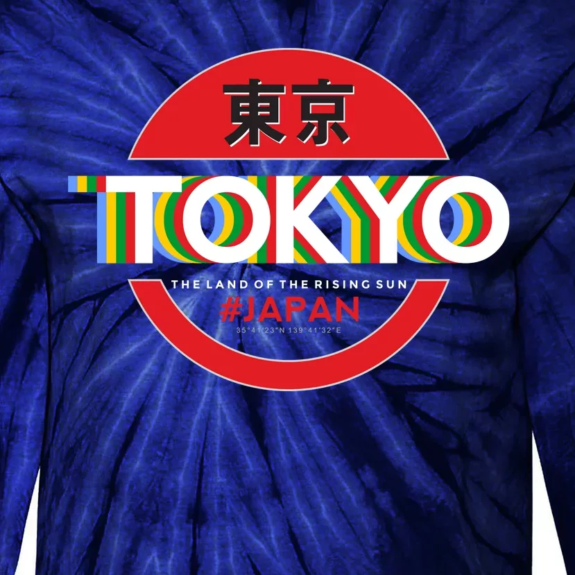 Tokyo Japan Land of the Rising Sun Tie-Dye Long Sleeve Shirt