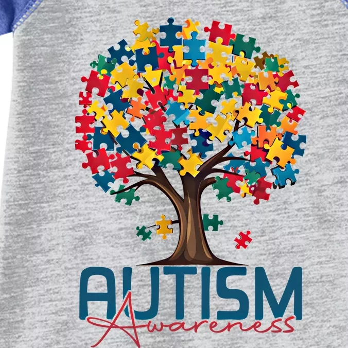 Tree Of Life Autism Awareness Month Funny Asd Supporter Gift Infant Baby Jersey Bodysuit