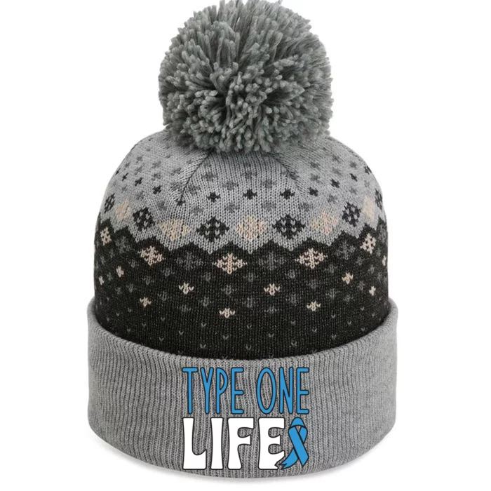 Type One Life Support Ribbon Diabetes Awareness Meaningful Gift The Baniff Cuffed Pom Beanie