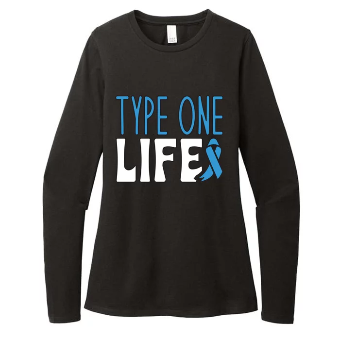 Type One Life Support Ribbon Diabetes Awareness Meaningful Gift Womens CVC Long Sleeve Shirt