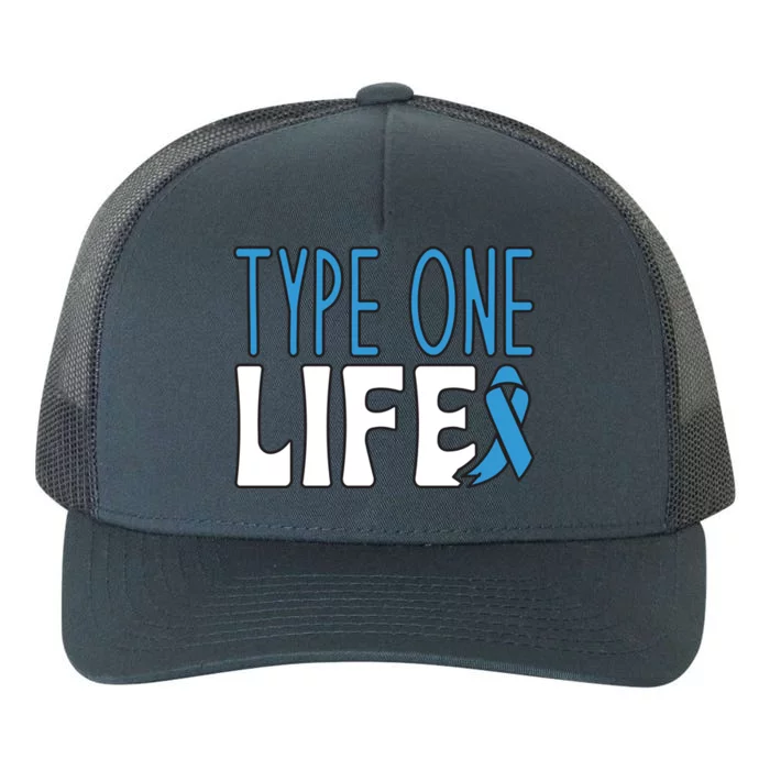 Type One Life Support Ribbon Diabetes Awareness Meaningful Gift Yupoong Adult 5-Panel Trucker Hat