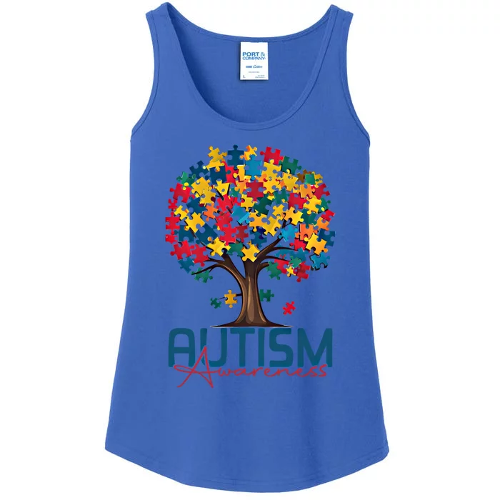 Tree Of Life Autism Awareness Month Funny Asd Supporter Gift Ladies Essential Tank