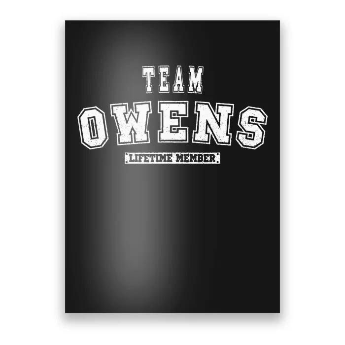 Team OWENS Lifetime Member Family Last Name Poster