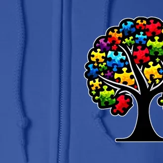 Tree Of Life Autism Awareness Month Funny Asd Supporter Gift Full Zip Hoodie