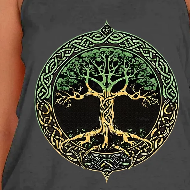 Tree Of Life Yggdrasil Women's Knotted Racerback Tank