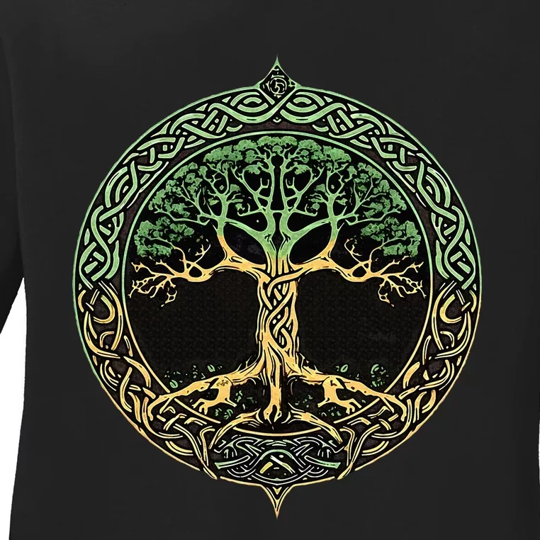 Tree Of Life Yggdrasil Ladies Long Sleeve Shirt