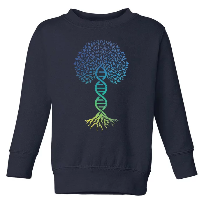 Tree Of Life DNA Science Genetics Earth Day Genealogy Blue Toddler Sweatshirt